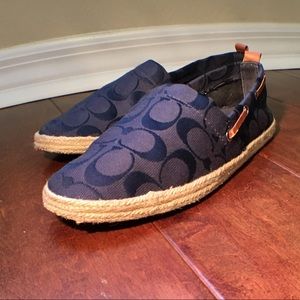 Coach navy monogram espadrilles mellow size 7.5